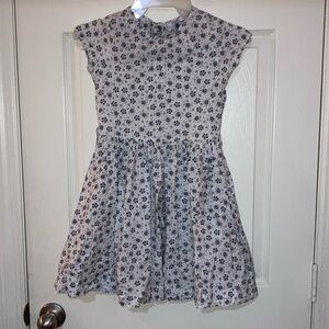 Petit Bateau dress size 8 years. White dress, blue flowers, red dots and buttons